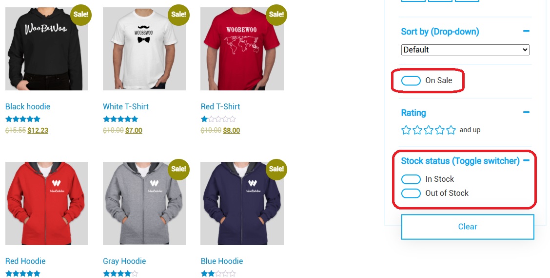 Woocommerce Product Filter Plugin- by Stock Status and On Sale
