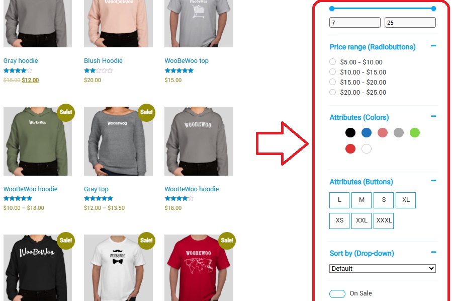 Woocommerce Product Filter Plugin-filter by color, size, price, rating