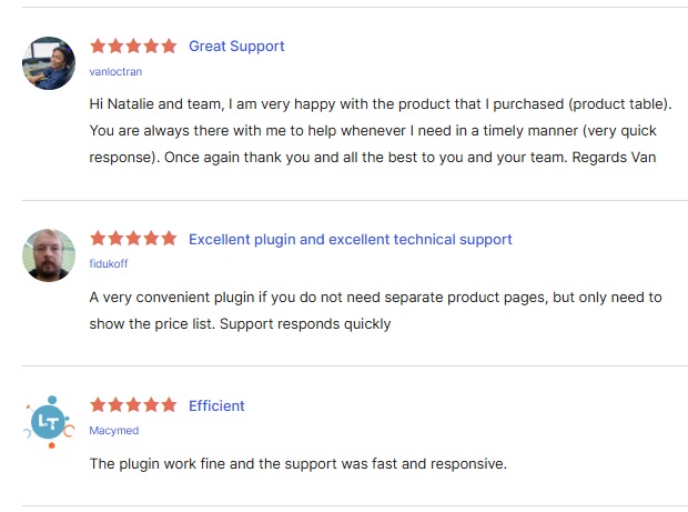 WooCommerce Product Table Pro plugin reviews
