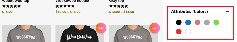 Color Filtering - Product Filter for WooCommerce Fashion