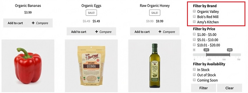 Product Filter for WooCommerce Food Shops - Filter by Brand