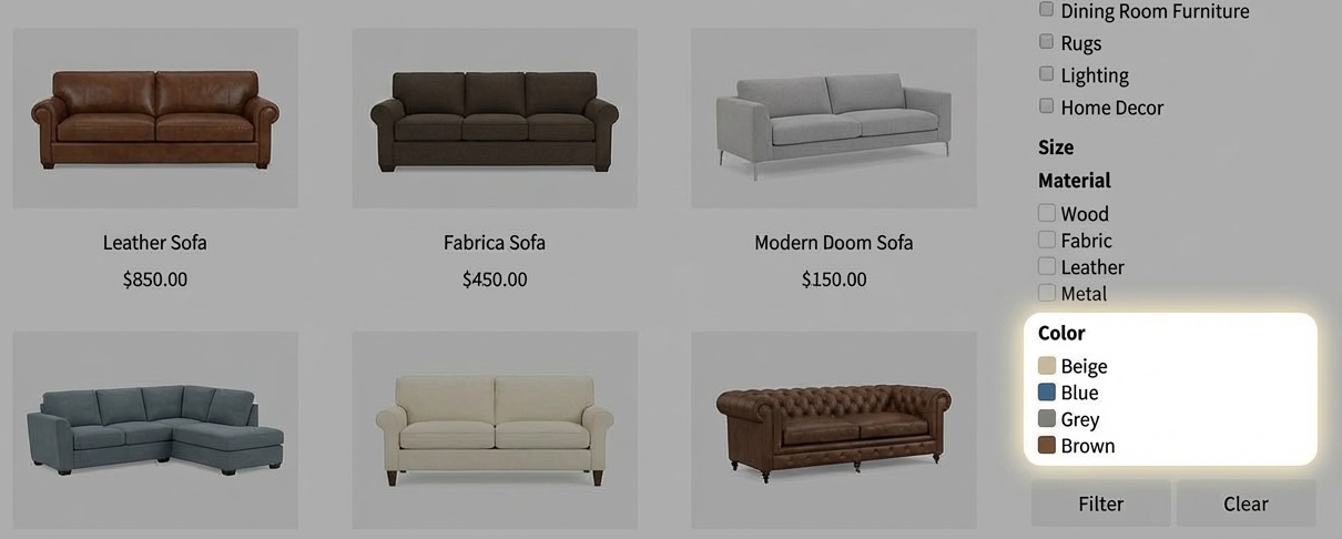 WooCommerce Furniture Store Filter Plugin - Filter by Color